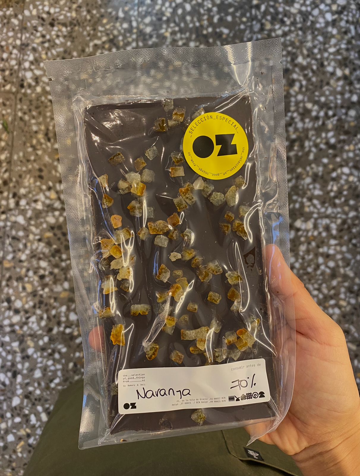 Tableta de chocolate negro Oz Naranja