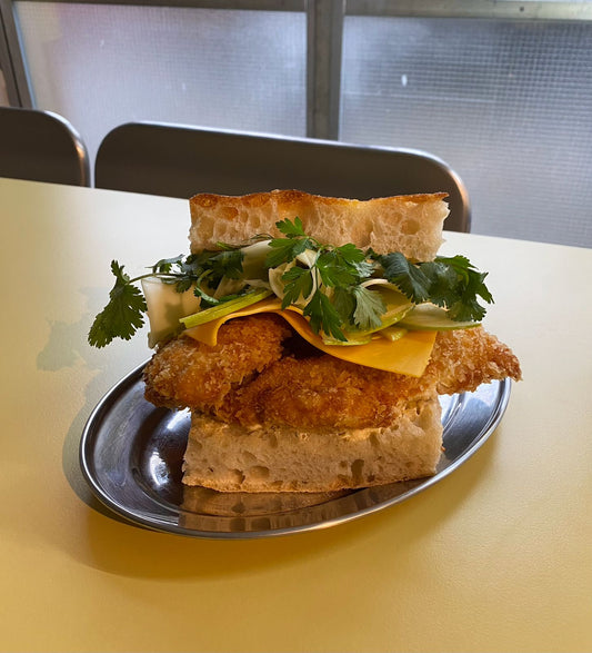 Focaccia con schnitzel
